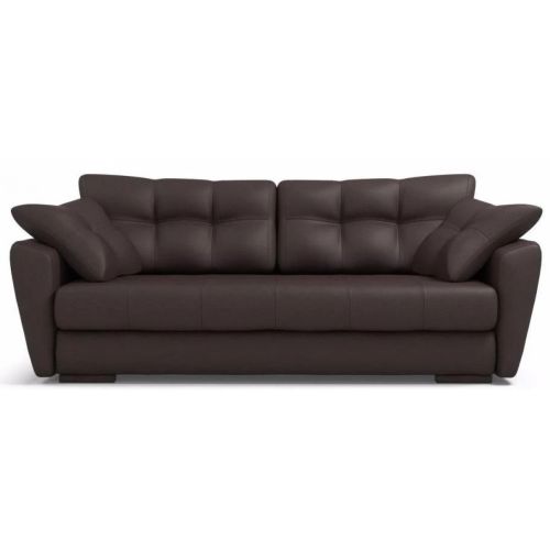 Диван прямой Амстердам Black (faux leather) еврокнижка