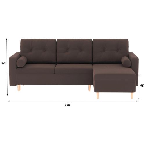 Диван угловой Белфаст Plush Brown