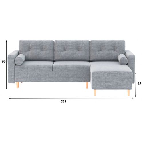 Диван угловой Белфаст Сountry Light Grey