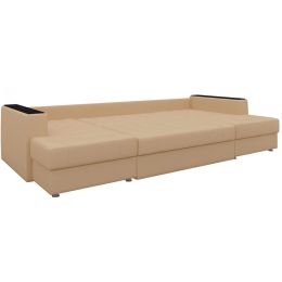 Диван угловой Эмир П экокожа бежевый