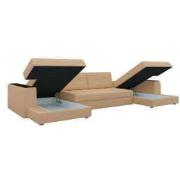 Диван угловой Эмир П экокожа бежевый