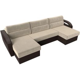 Диван угловой Форсайт Вельвет Микс Beige-Brown