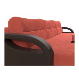 Диван угловой Форсайт Вельвет Микс Корал-Brown