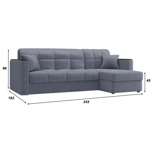 Диван угловой Неаполь Plush Grey