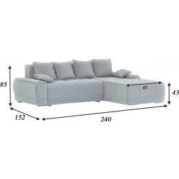 Диван угловой Нордкиса Plush Мини Light Grey