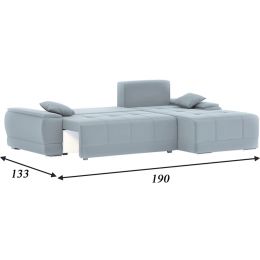 Диван угловой Нордкиса Plush Мини Light Grey
