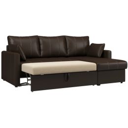 Диван угловой Риммини Brown кожаный