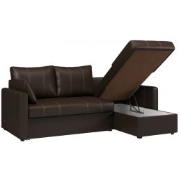 Диван угловой Риммини Brown кожаный