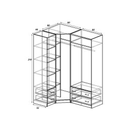 Шкаф угловой Меркурий Люкс-17 Фреза
