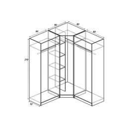 Шкаф угловой Меркурий Люкс-19 Фреза