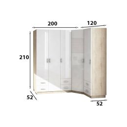 Шкаф угловой Меркурий Люкс-8