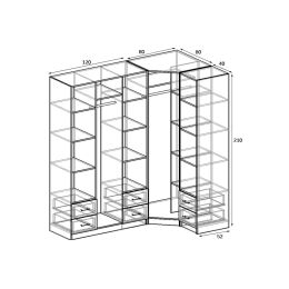 Шкаф угловой Меркурий Люкс-8