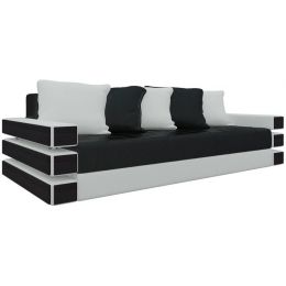 Диван прямой Венеция Вайт Блэк еврокнижка