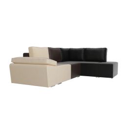 Диван угловой Хавьер Black-Beige экокожа
