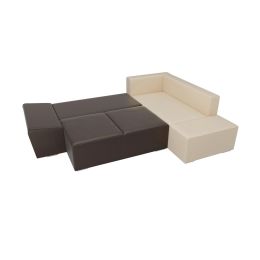 Диван угловой Хавьер Black-Beige экокожа