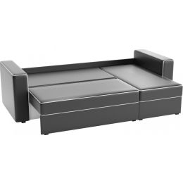 Диван угловой Принстон Eco-leather Black еврокнижка