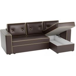 Диван угловой Принстон Eco-leather Brown еврокнижка