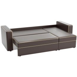 Диван угловой Принстон Eco-leather Brown еврокнижка
