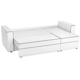 Диван угловой Принстон Eco-leather White еврокнижка