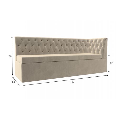 Кухонный диван Маркиз Вельвет Beige