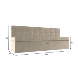 Кухонный диван Техас Вельвет Beigeевый