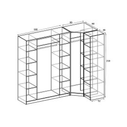 Шкаф угловой Меркурий Люкс-4