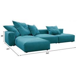 Диван модульный угловой Фиджи Бирюза