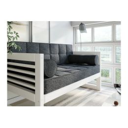 Диван Сега М textile белая эмаль grafit