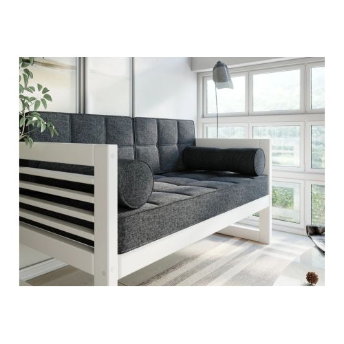 Диван Сега М textile белая эмаль grafit