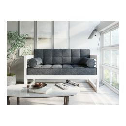 Диван Сега М textile белая эмаль grafit