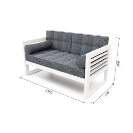 Диван Сега М textile белая эмаль grafit