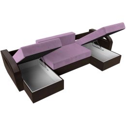 Диван угловой Форсайт Вельвет Лилак-Brown