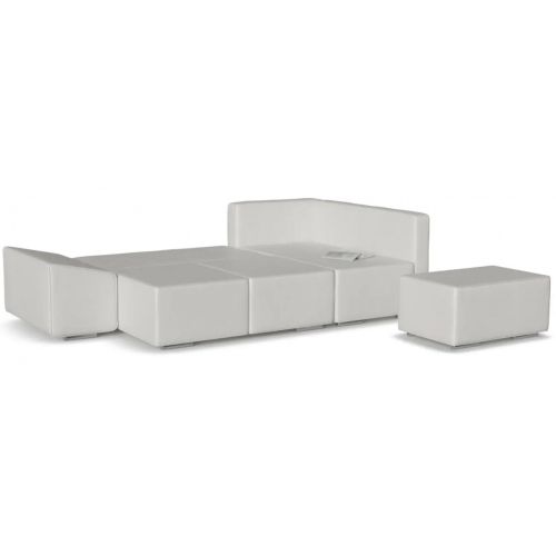 Диван угловой Хавьер White экокожа