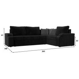 Диван угловой Николь Plush Black