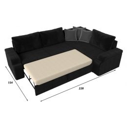 Диван угловой Николь Plush Black