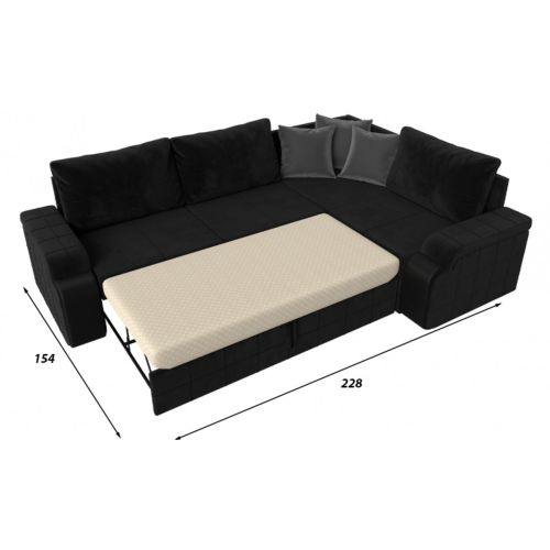 Диван угловой Николь Plush Black