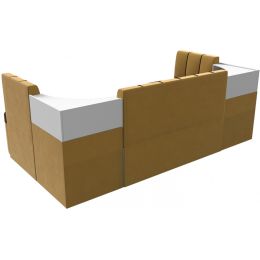 Диван угловой Тефида-П Вельвет Brown-Еллоу