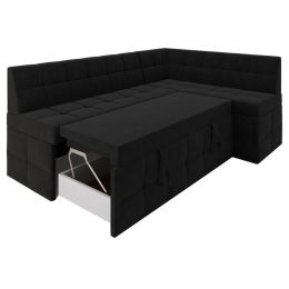 Кухонный диван Атлас Велюр Black