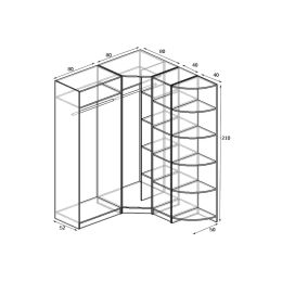 Шкаф угловой Меркурий Люкс-12
