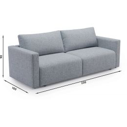 Диван прямой Boss 14 Gray blue Еврокнижка