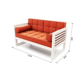 Диван Сега М Velvet беленый дуб orange