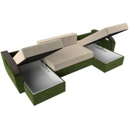 Диван угловой Форсайт Вельвет Beige-Green