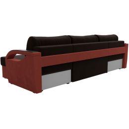 Диван угловой Форсайт Вельвет Brown-Корал