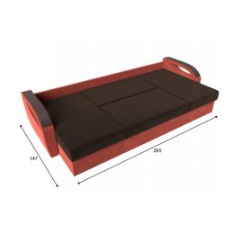 Диван угловой Форсайт Вельвет Brown-Корал