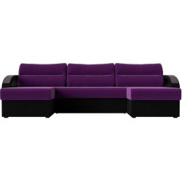 Диван угловой Форсайт Вельвет Фиолет-Black