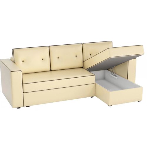 Диван угловой Принстон Eco-leather Beige еврокнижка