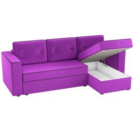 Диван угловой Принстон micro-velvet Purple еврокнижка