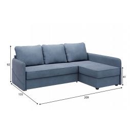 Диван угловой Слим Blue
