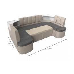 Диван угловой Тефида-П Сountry Grey-Beige