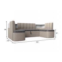 Диван угловой Тефида-П Сountry Grey-Beige